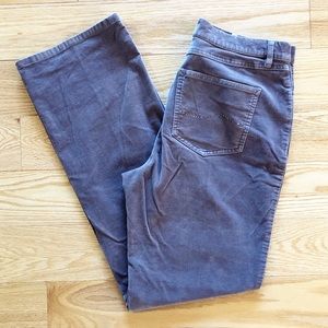 Dark taupe Talbots velvet straight leg pants
